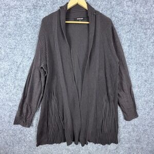 BYdesign Long Cardigan Sweater Womens 3X Brown Layer Tight Knitted Open Front